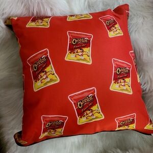 Flaming cheetos pillow